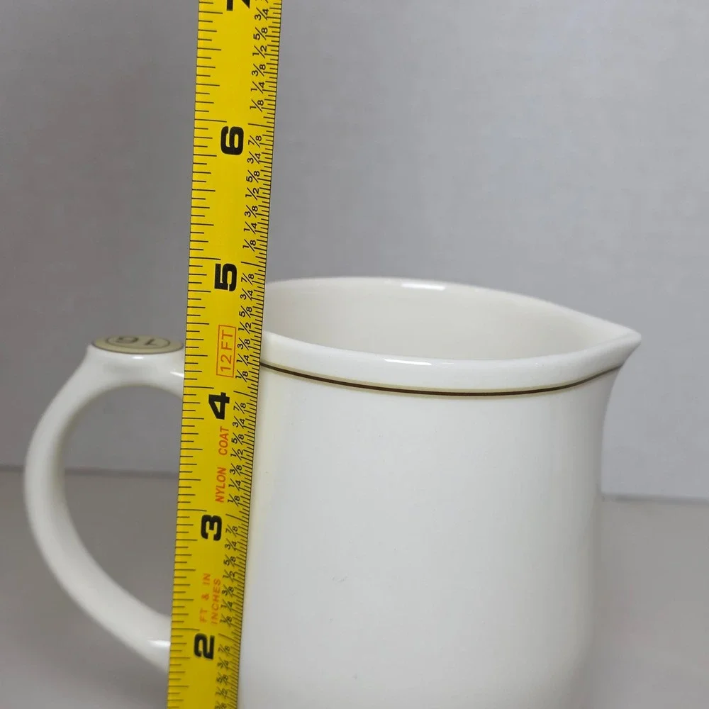 Starbucks‎ Coffee 2008 White Ceramic 16oz Creamer Pitcher Gold Rim Medallion 16